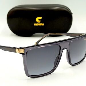 Carrera Fashion Sunglasses 1048/S Grey Frame Gold Accents Smoke Gradient Lens